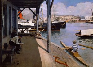 Yacht Club v Barceloně od Ramon Casas i Carbo