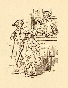 Přihlížející sledují, jak John Gilpin cválá kolem, 1878, c1918. od Randolph Caldecott