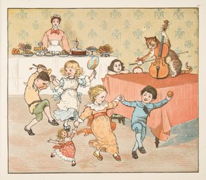Hey, dodle, dodle, from The Hey Diddle Diddle Picture Book, pub. 1882 (barevná rytina) od Randolph Caldecott