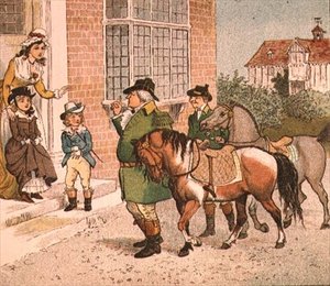 Ilustrace z Ride-a-cock-horse to Banbury Cross (Bringing Horses to the Children) od Randolph Caldecott