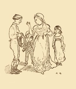 Paní Gilpinová zaplatí pošťákovi, aby našel jejího manžela, 1878, c1918. od Randolph Caldecott
