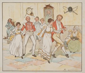 The Soldier and his Bride, from The Hey Diddle Diddle Picture Book, pub. 1882 (barevná rytina) od Randolph Caldecott