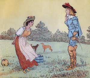 Pak si tě nemůžu vzít, má krásná služebná!“ Ilustrace Randolpha Caldecotta pro říkanku 