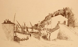 místní francouzská rybářská vesnice na jihu Francie c1884 od Randolph Caldecott