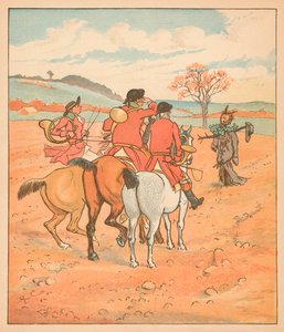 ...první věc, kterou našli, byl tattert boggart, na poli..., 1880. od Randolph Caldecott