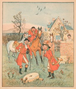 ...další věc, kterou našli, byl gruntin, brousící brusný kámen..., 1880. od Randolph Caldecott