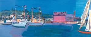 Lodě moře malé vlajky domy malý přístav dock plachty od Raoul Dufy