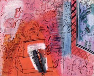 Zátiší s houslemi, Pocta Johannu Sebastianu Bachovi (1685-1750) 1952 (olej na plátně) od Raoul Dufy