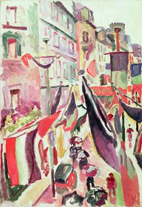 Ulice s vlajkami, Le Havre (olej na plátně) od Raoul Dufy