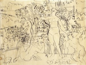 Studie pro bar v Palais de Chaillot; Etude pour le Bar du Palais de Chaillot od Raoul Dufy