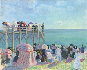 Pláž a molo v Trouville od Raoul Dufy
