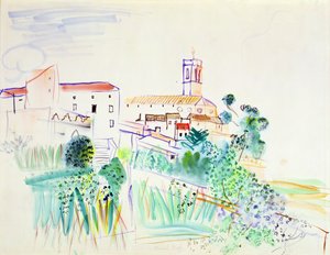 Vesnice v Provence (akvarel na papíře) od Raoul Dufy
