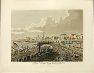 Pohled na Michigan Avenue z Randolph Street v roce 1865