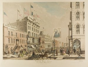 Randolph Street, Chicago, od Clarka po State Streets v roce 1865