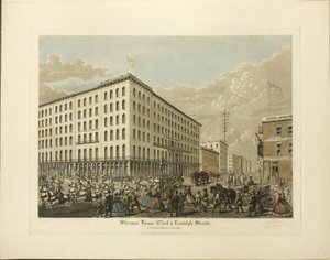 Sherman House, Clark and Randolph Streets, postavený v letech 1860-61, Chicago