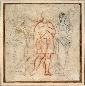 Aeneas v doprovodu Dido, studie pro hraniční scénu (3. oddělení vlevo) 