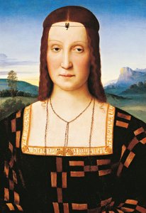 Portrét Elisabetty Gonzagové, vévodkyně z Urbina, kolem roku 1504 (olej na panelu)