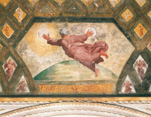 Stvoření Slunce a Měsíce, c.1518 (freska) od Raphael
