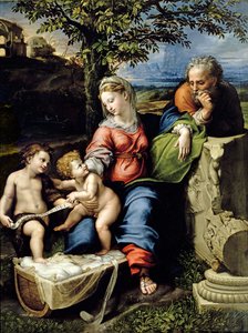 Svatá rodina z Dubu, kolem roku 1518 (olej na desce) od Raphael