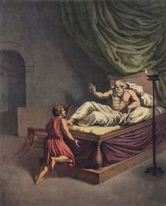 Samuel jde za Eli poté, co uslyšel hlas volající jeho jméno (barva litho) od after Raphael