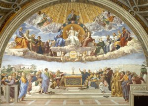Disputa, ze Stanza della Segnatura od Raphael