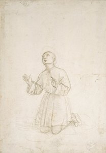 Klečící postava mládí, cca 1503 (stříbrný hrot na bílém preparátu) od Raphael