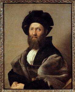 Portrét Balthazara (Baldassare) Castiglione (1478-1529) italský spisovatel a diplomat. Obraz Raffaello Sanzio dit Raphael (1483-1520) od Raphael