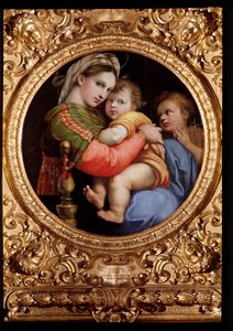 Madona ze židle - olej na dřevě od Raphael