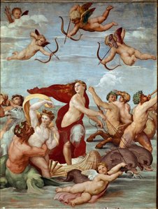 Freska Triumph of Galatee od Raphaela (Raffaello Sanzio 1483-1520). 1511 (čerstvé) od Raphael