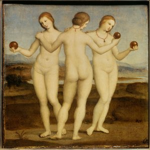 Obraz tří grácií od Raffaella Sanzia dit Raphaela (1483-1520). 1504-1505. Chantilly. Muzeum Conde. od Raphael