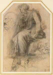 Mužský světec, sedící Studie pro spor, c16. století od Raphael