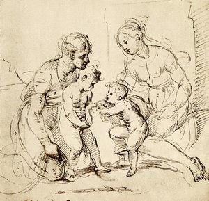 Design pro Svatou rodinu z domu Canigiani v Mnichově od Raffaello Sanzio Raphael