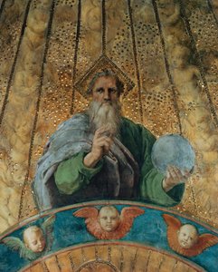 Spor. Detail: Bůh Otec. Freska ve Stanza della Segnatura, cca 1510-1511. od Raphael