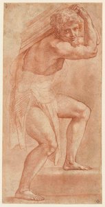 Muž napůl zabalený, nesoucí břemeno, 1514-1516. od Raphael