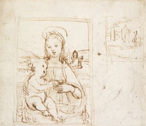 Studie pro obraz Panny Marie s dítětem, c1500-1504 od Raphael