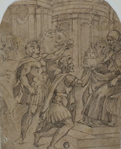 Studie pro císaře Konstantina nabízejícího tiáru papeži Sylvestrovi od Raphael