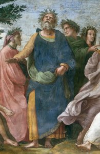 Parnas. Detailní freska ve Stanza della Segnatura, cca 1510-1511. od Raphael