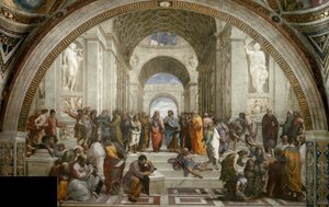 Škola v Aténách. Freska ve Stanza della Segnatura, cca 1510-1511. od Raphael