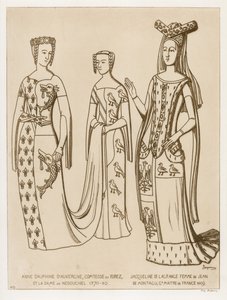 Anne Dauphine, hraběnka z Forez a paní z Nedouchel, 1370-80. Jacqueline de Lagrange, manželka Jeana de Montagu, mistra Francie, 1409. od Raphael Jacquemin
