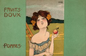 Sběr jablek, kolem roku 1900 (ilustrace) od Raphael Kirchner