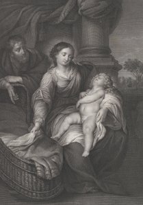 Svatá rodina s Kristovým dítětem spícím na klíně Panny, ca. 1778-86 od Raphael Morghen