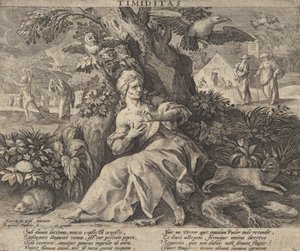 Timiditas z Four Vices, ca. 1580-1628.
