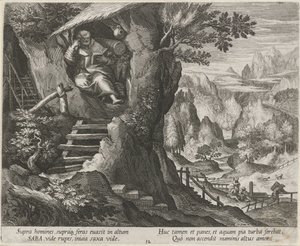 Svatý Sabas jako poustevník Hermits (název série) Oraculum Anachoreticum (název série) od Raphaël Sadeler (I)