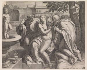 Susanna a starší od Raphaël Sadeler (I)