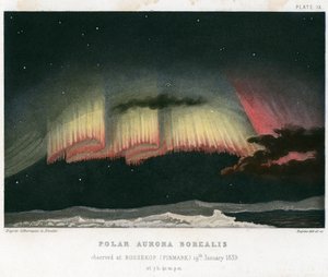 Aurora Borealis nebo Northern Lights, opona z roku 1839. [1872] od Rapine