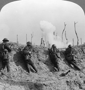 Scéna na bojišti, Passchendaele, Belgie, první světová válka, 1914-1918. od Realistic Travels Publishers