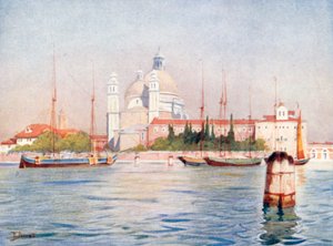 Santa Maria Della Salute (barevná litografie) od Reginald Barratt