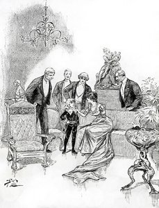 Ilustrace k filmu Malý lord Fauntleroy (rytina)