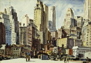Pohled ze skluzavky Coenties Slip od Reginald Marsh