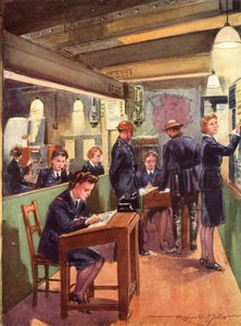 Kontrolní místnost válečného britského národního hasičského sboru, druhá světová válka od Reginald Mills